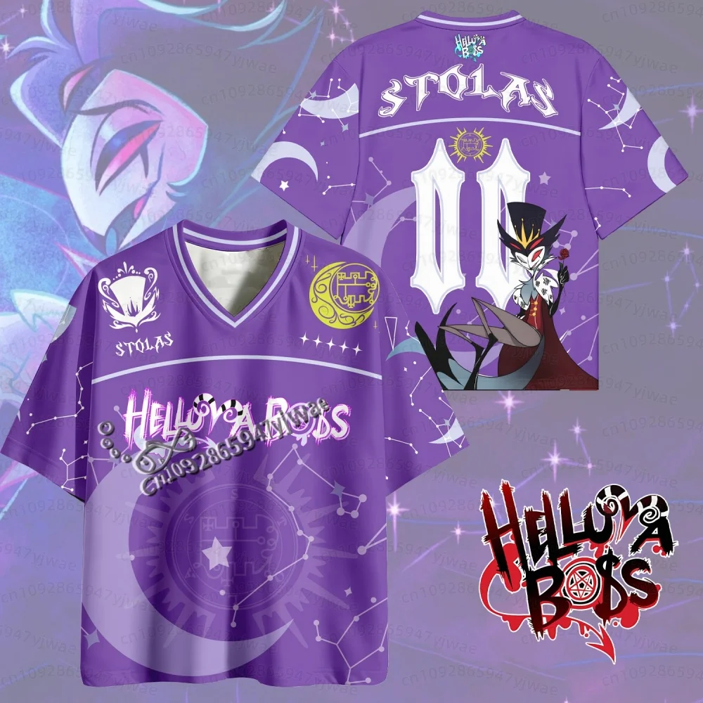 2026 Halloween Kinder Cartoon Helluva Boss Oversized Jersey Y2k-Stil Herren- und Damen-Anime-Liebhaber Sommer Atmungsaktives Kinder-T-Shirt – Detail 6
