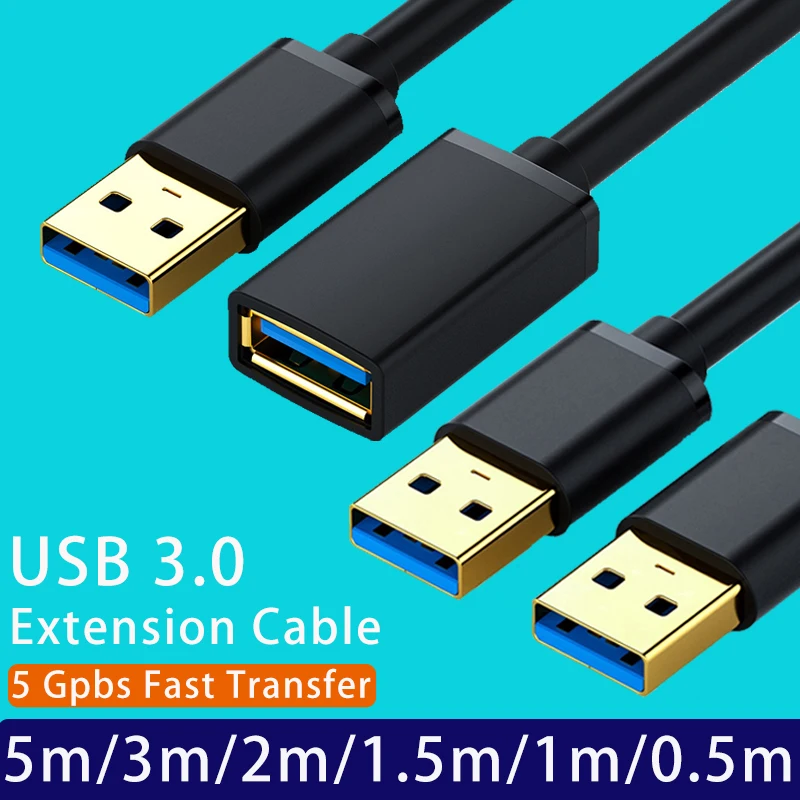 USB 3.0 przedłużacz USB męski do żeńskiego kabla danych USB3.0 przedłużacz do Smart TV PS4 Xbox SSD PC szybkie rozszerzenie przewód danych