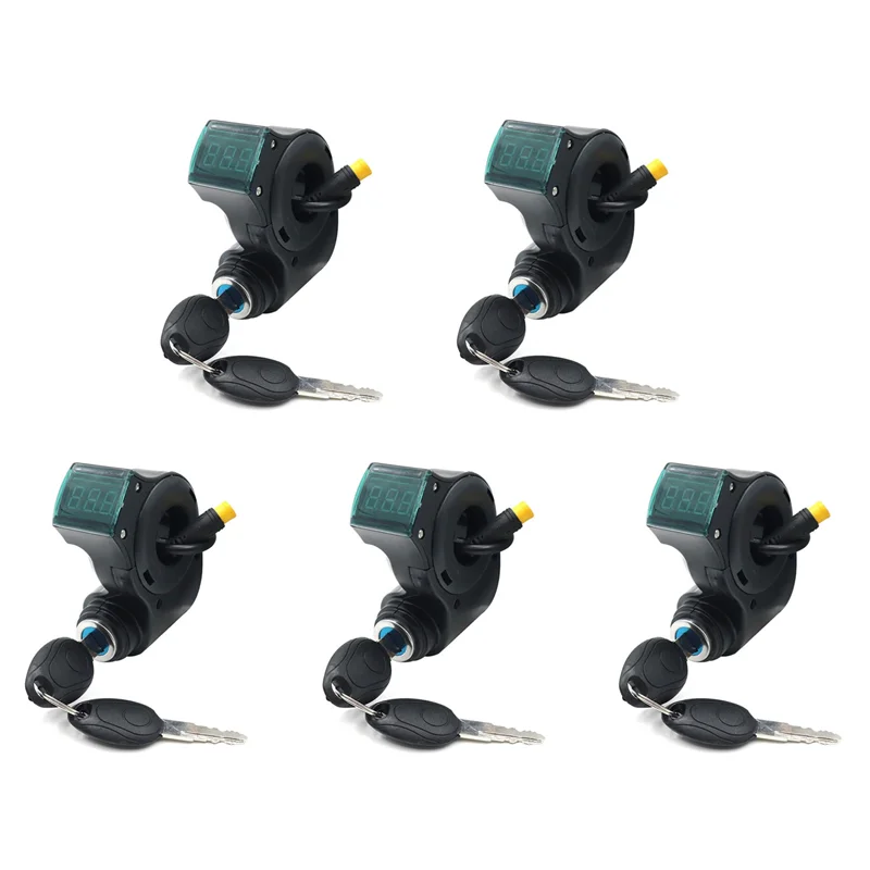 

A90Q-5X E-Bike Lgnition Lock Key Thumb Throttle Voltmeter Digital Voltage Display Switch 3Pin For KUGOO Xiaomi M365