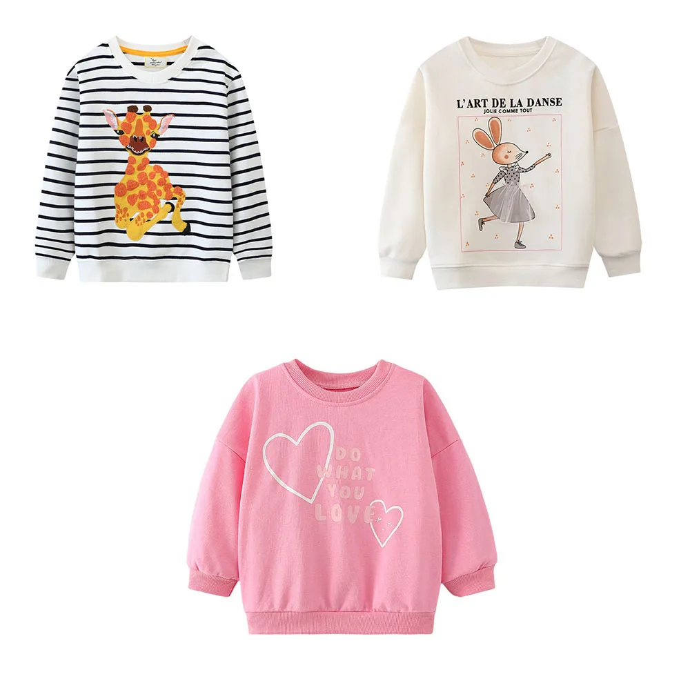 Jumping Meters 2-7T New Arrivals Girls Sweatshirts Long Sleeve Toddler Clothing Hooded Tops Autumn Spring Baby Costume
