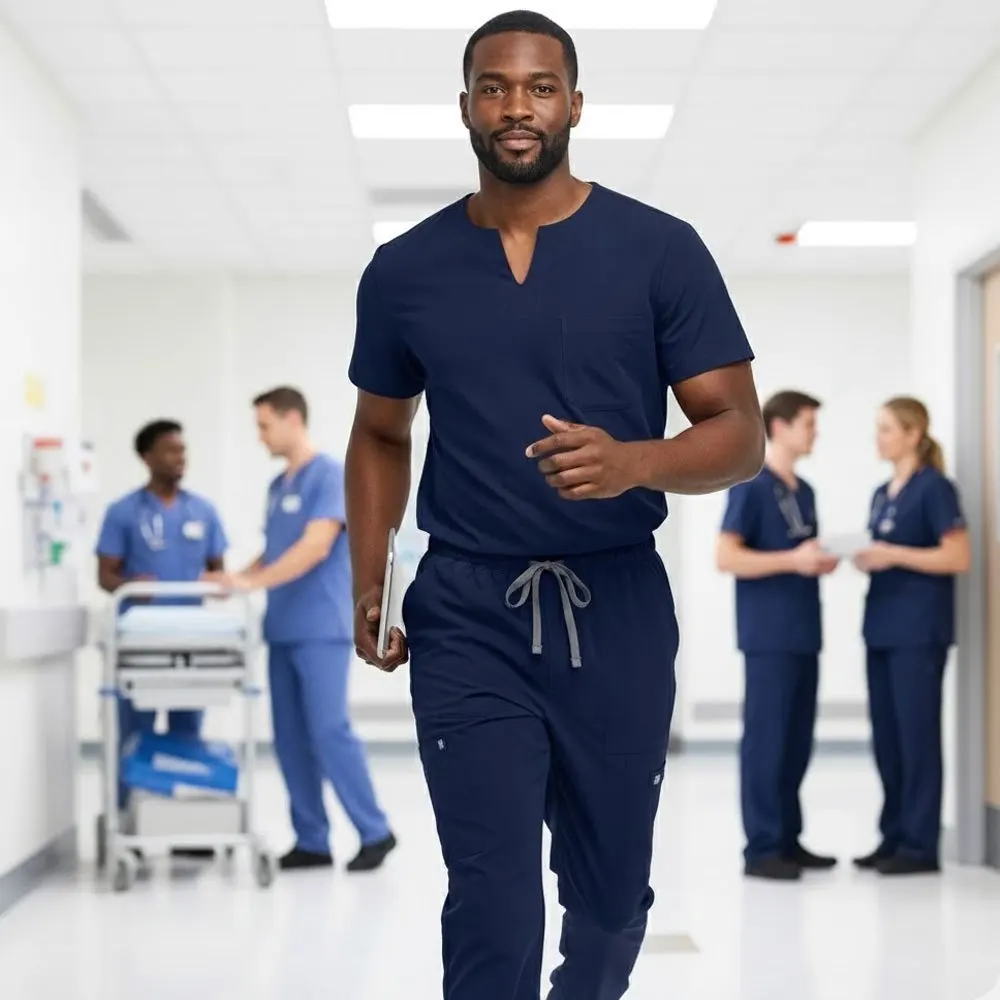 Spodnie robocze o luźnym kroju, szybkoschnące, z prostymi nogawkami dla personelu szpitalnego - 2 sztuki wygodnej, elastycznej odzieży roboczej