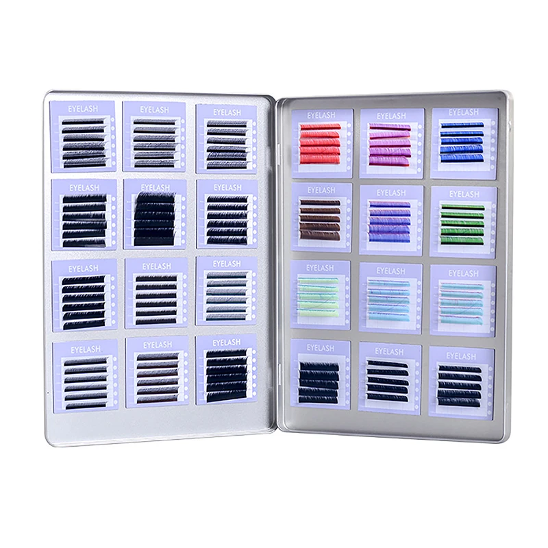 Empty Magnetic Fake Eyelash Storage Box With 24 Diskettes False Eyelash Holder Case Container Travel Pallet Lash Holder