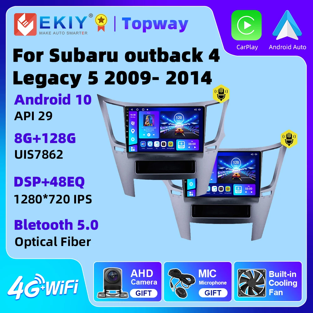 

EKIY Android 10 для Subaru Outback 4 Legacy 5 2009-2014 Автомагнитола мультимедийный плеер Wifi 4G Carplay 2 Din GPS-навигация