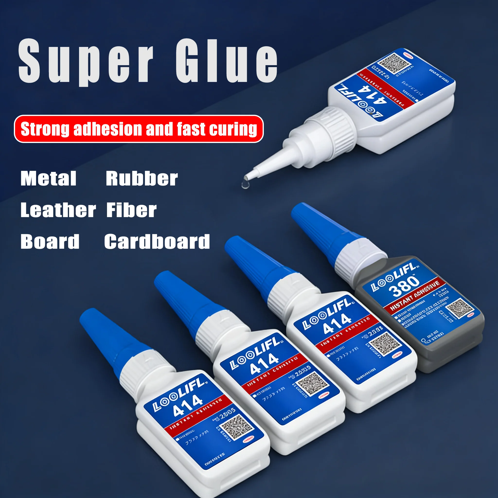 LOOLIFL414-380 20g Conjunto adhesivo multipropósito - ideal para plástico, metal, caucho, reparación del hogar, artesanías de bricolaje y reparación de automóviles