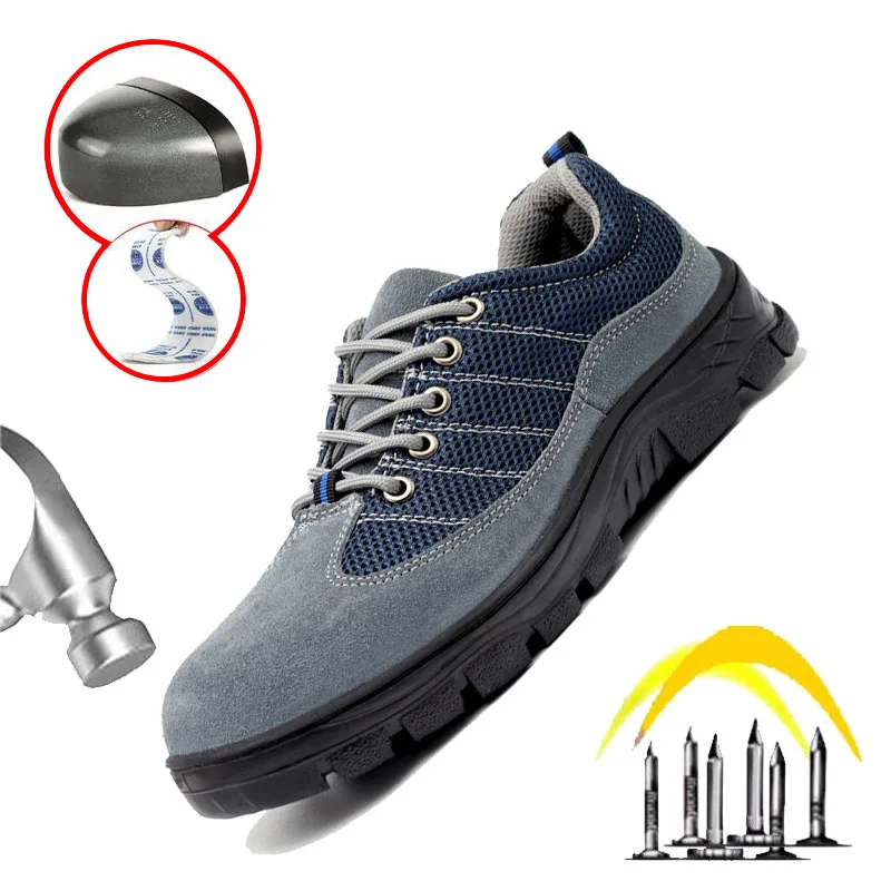 

Safety Shoes Man Anti-smashing Anti-puncture Steel Toes Breathable Slip-resistant Wear-resistant Electric Welder Work Shoe