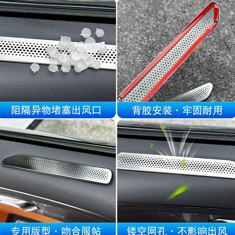 for Haval Xiaolong Dragon MAX 2nd Gen 2025-2026 Car Door Air Vent Cover Stainless Steel Interior Trim Interior Accessories 3