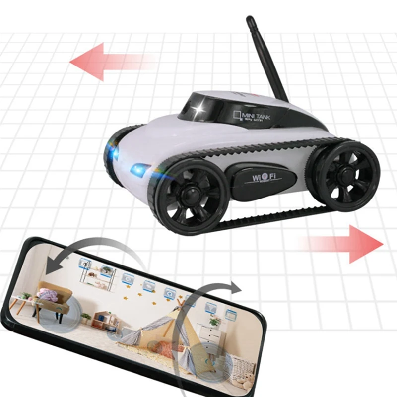 FPV WiFi RC Car for Kids, Qualidade em Tempo Real, Mini Câmera, Vídeo, Robô de Controle Remoto, Tanque Inteligente APP, Brinquedo Sem Fio