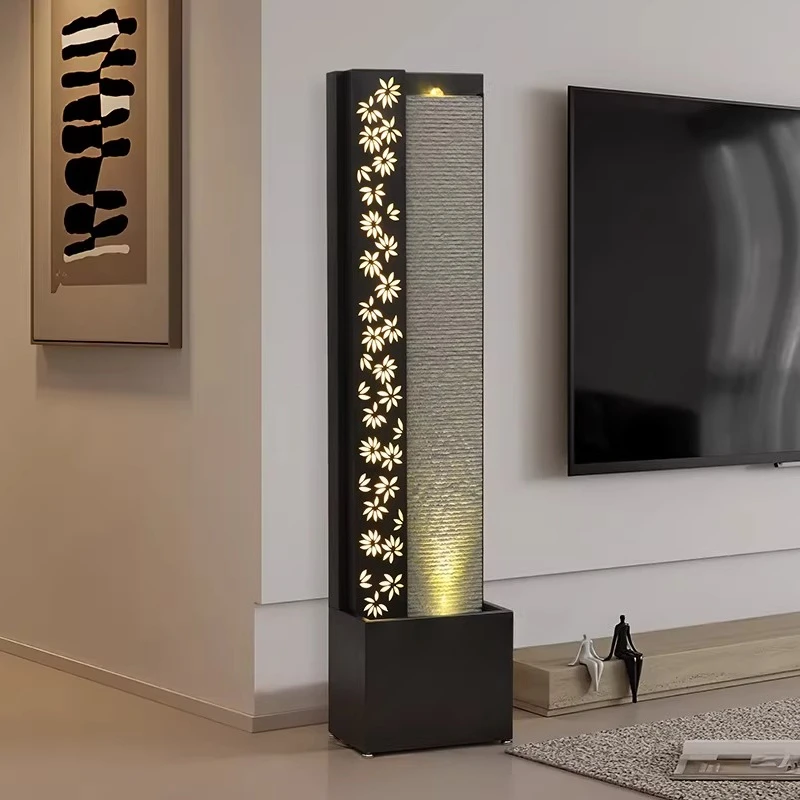 Flow ornament circulating water modern light luxury living room entrance TV cabinet