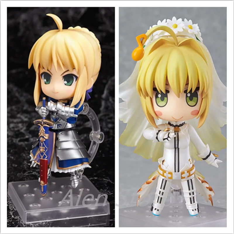 Fate/Stay Night Saber Bride 121 387 Q Version Anime PVC Action Figure Kawaii Cute 10cm Collectible Model Toy