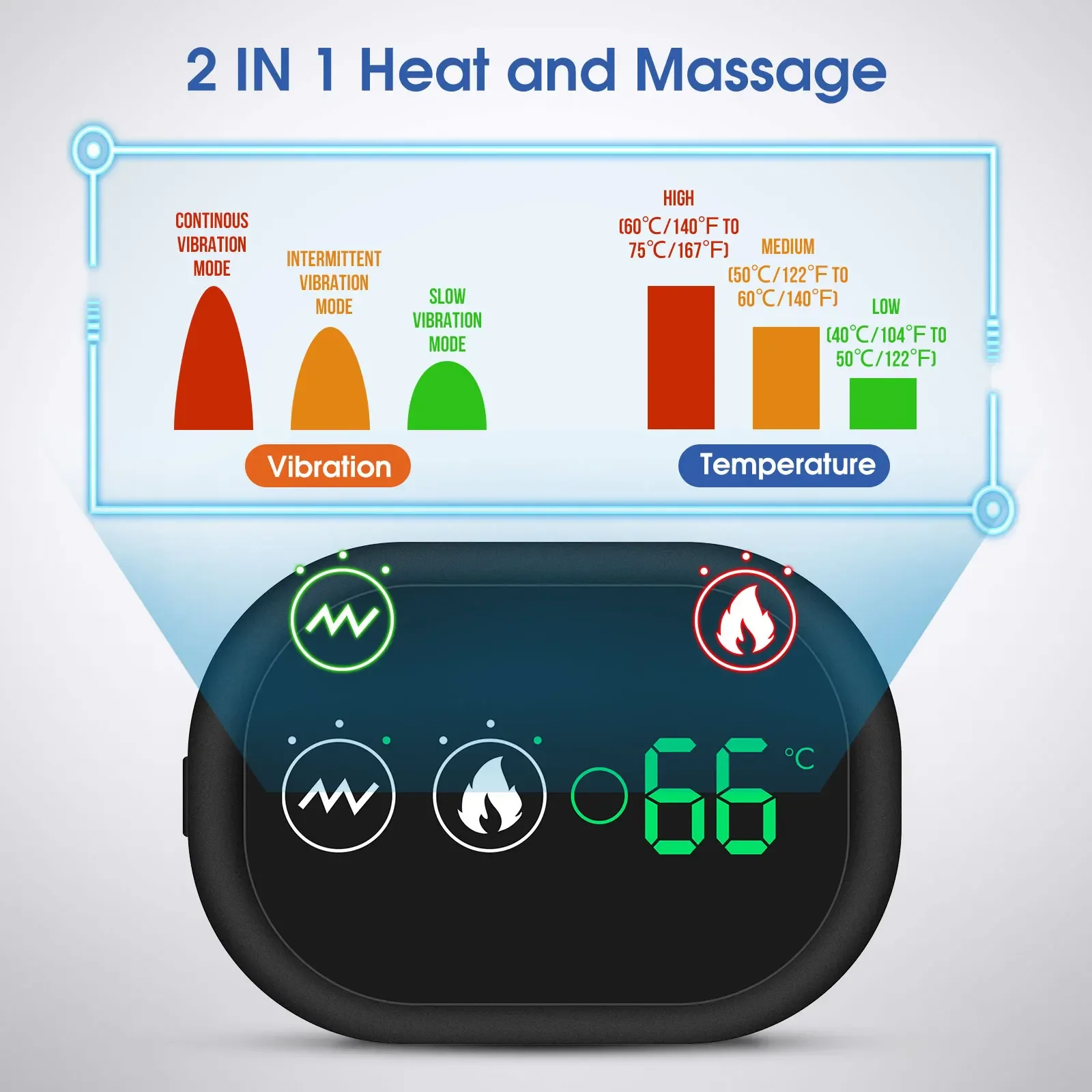 Electric Heating Back Shoulder Brace Heating Shoulder Massage Support Adjustable Led Heating Belt