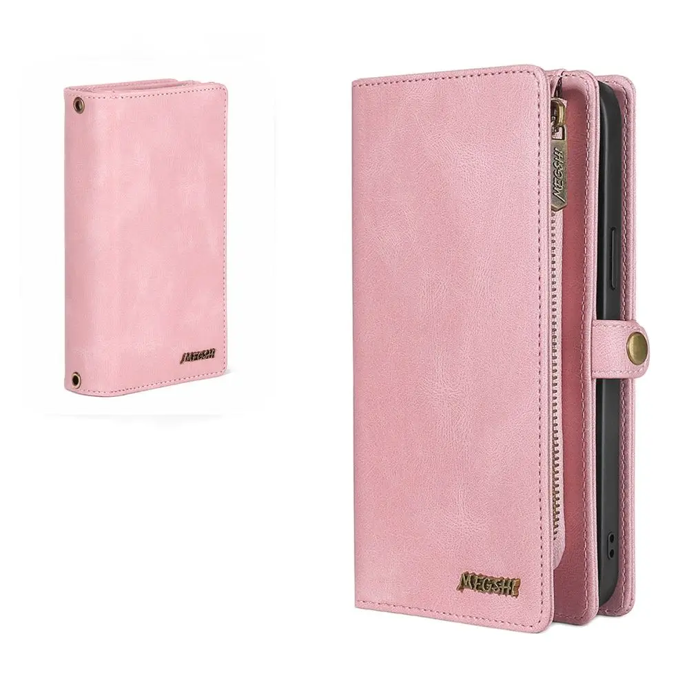 Zipper Flip Leather Cover Business Wallet Luxury Magnetic Leather Phonecase For Iphone 16 15 14 Plus 13 12 Pro Max Wallet Case