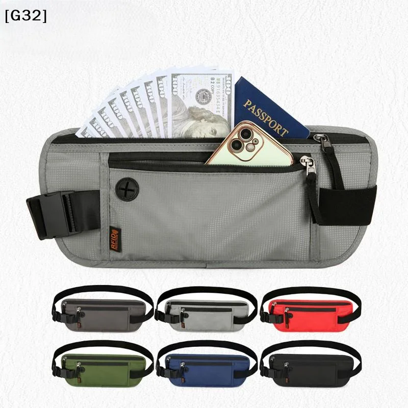 Anti-Theft Travel Hidden Wais Unisex Multi-Functional Close-Fit Passport & ID Holder Splash-Resistant Lightweight Waist Bag【G32】