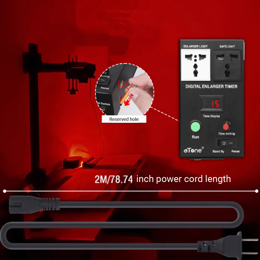 New Model eTone Digital Enlarger Timer Precision with Foot Switch Darkroom Photo Equipment 110V-220V