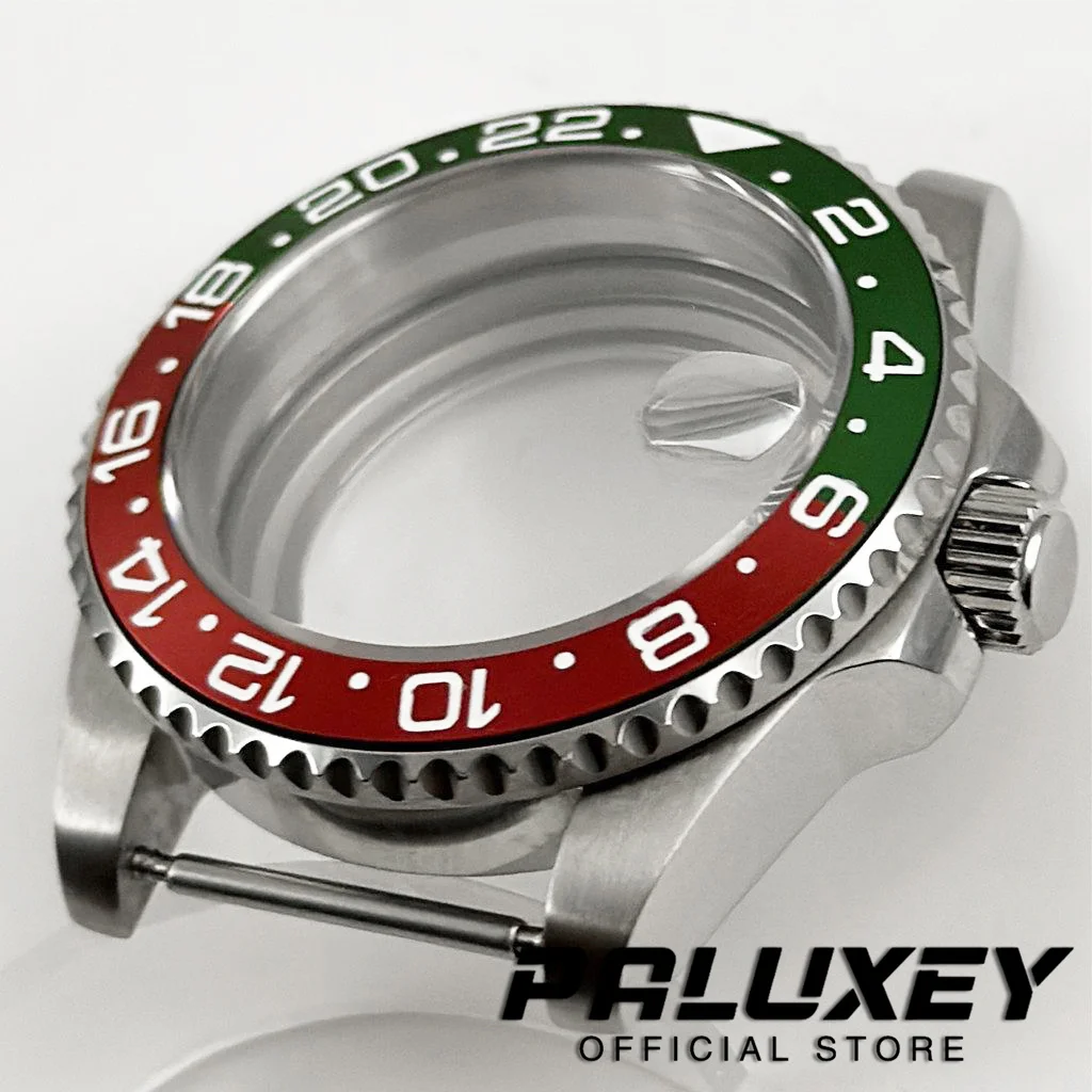 40 مللي متر مقاوم للماء GMT الحافة ل NH34 NH35 NH36 ETA2824 الياقوت الزجاج حركة حاوية من الفولاذ المقاوم للصدأ 28.5 مللي متر الطلب NH35 صندوق ساعة