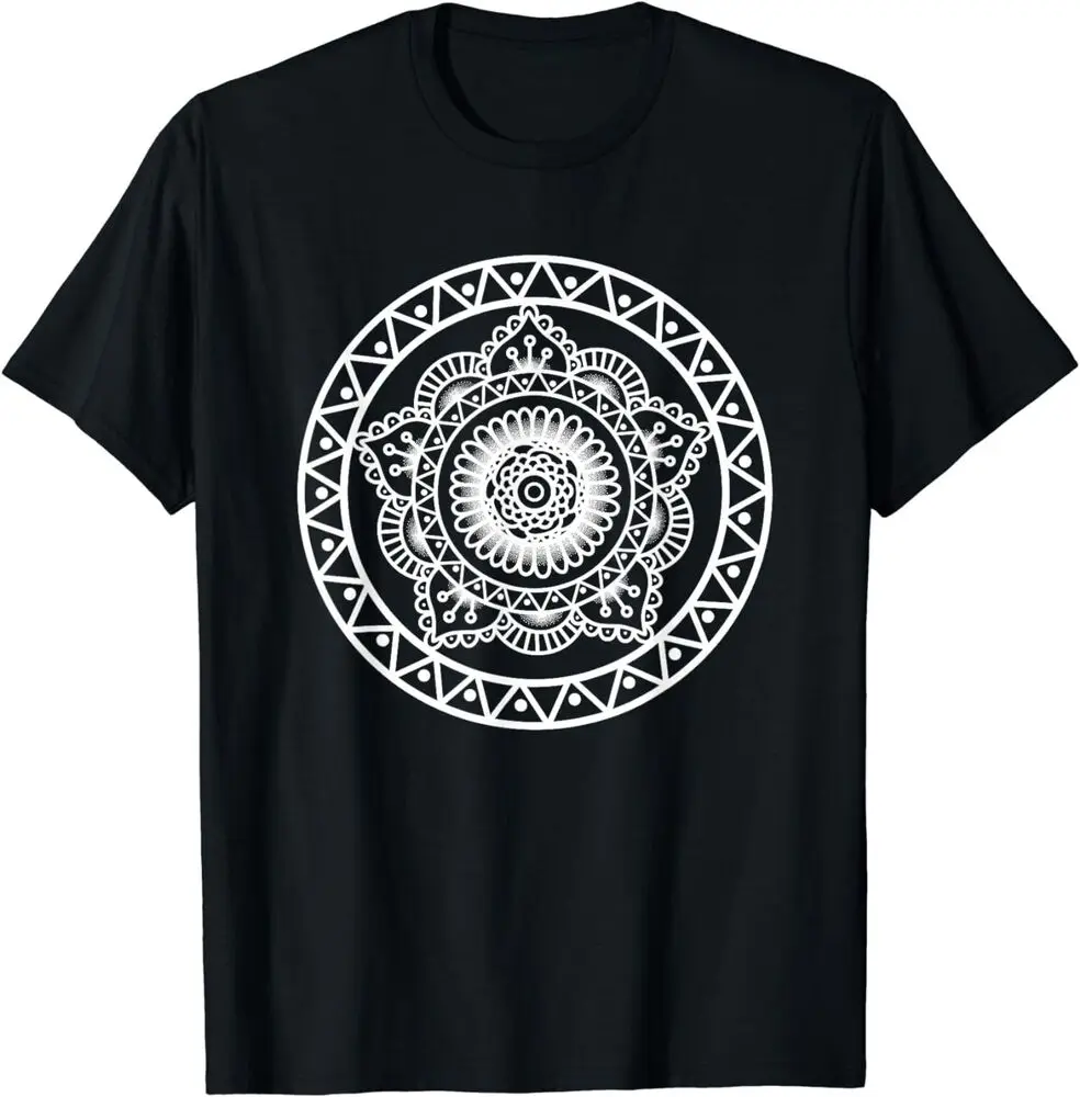 Art Sacred Geometry Vibration Yoga Mandala T-Shirt Y2K tops Unisex Summer Short Sleeve