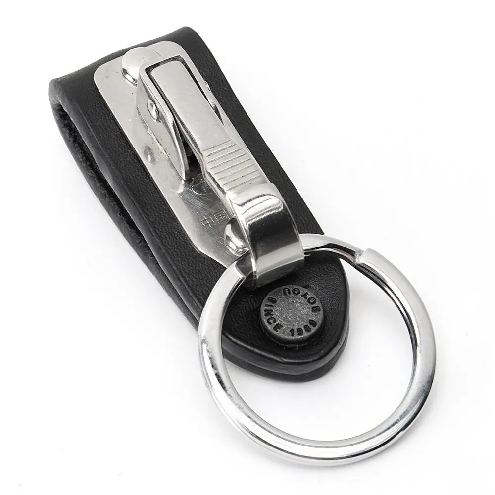 Creative Stainless Steel Men\'s Detachable Keychain Accessories Car Key Ring on Belt Clip Keyring Holder