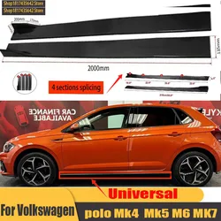 Universal 2.2m Side Skirts Extension Rocker Splitters Diffuser Winglet Wings For VW Polo Skoda Octavia A7 Kodiaq Seat Ateca Leon