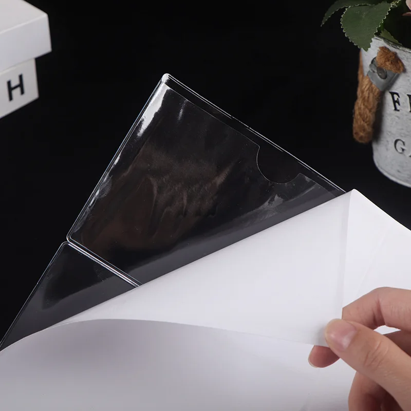 

50Pcs Clear Self Adhesive Label Holders Soft Film Transparent PVC Label Pockets for Packaging Shipping Warehouse Organizing