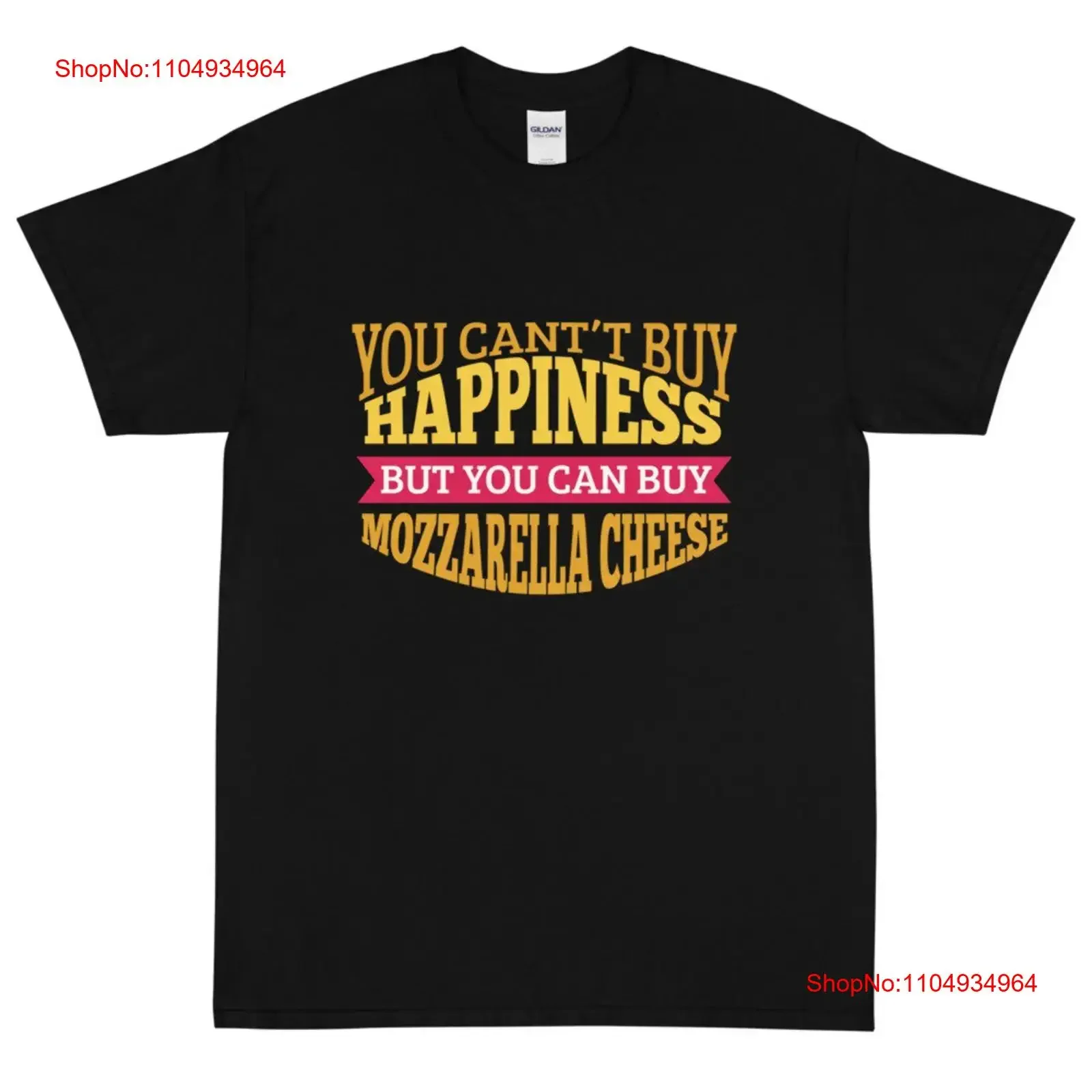 No puedes comprar felicidad pero puedo Mozzarella queso camiseta vintage lavado cómodo homme Unisex Top para uso diario suave