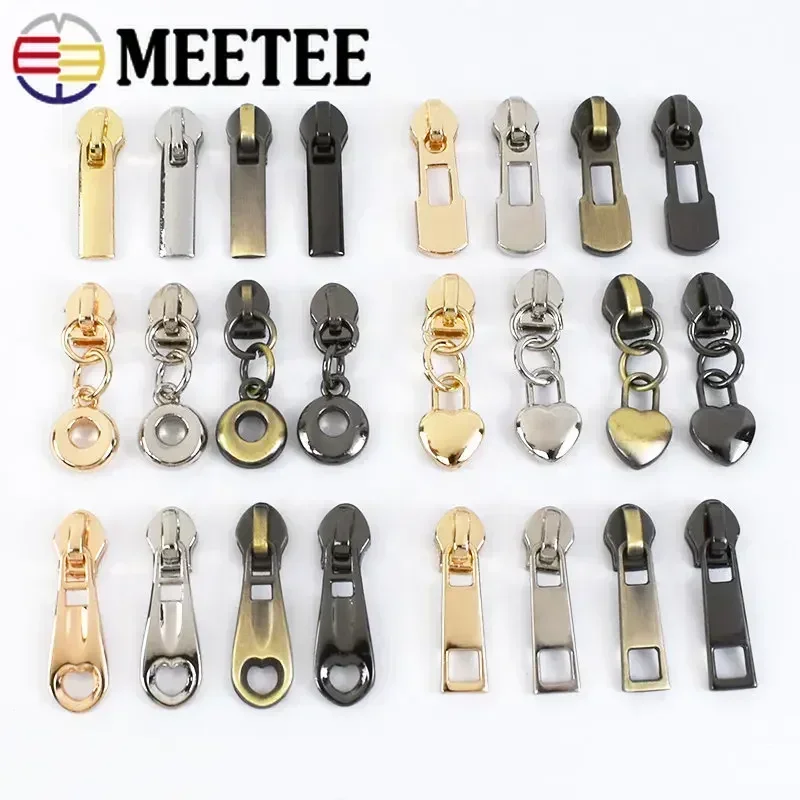 20/50Pcs Meetee 3# Zipper Slider for Nylon Zippers Wallet Purse Zip Head Clothes Replacement Zips Repair Kits Sewing Accessories