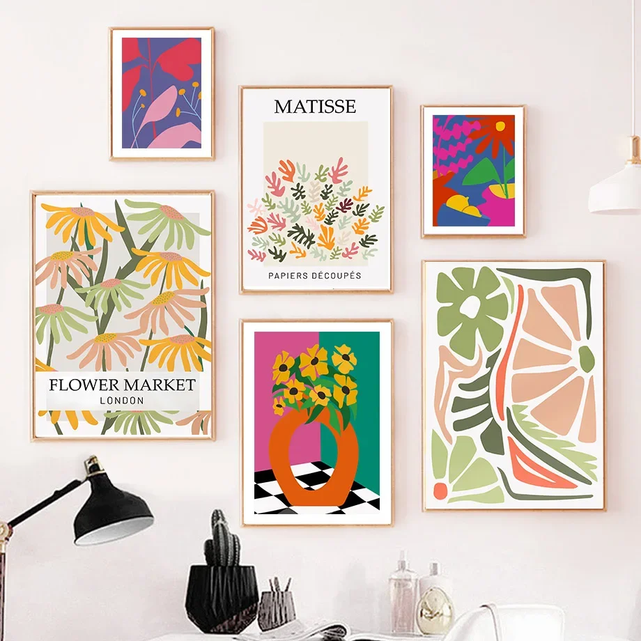 Henri Matisse Flower Market Floral Botanical Wall Art Canvas Painting - Living Room Decorative Posters And Prints
