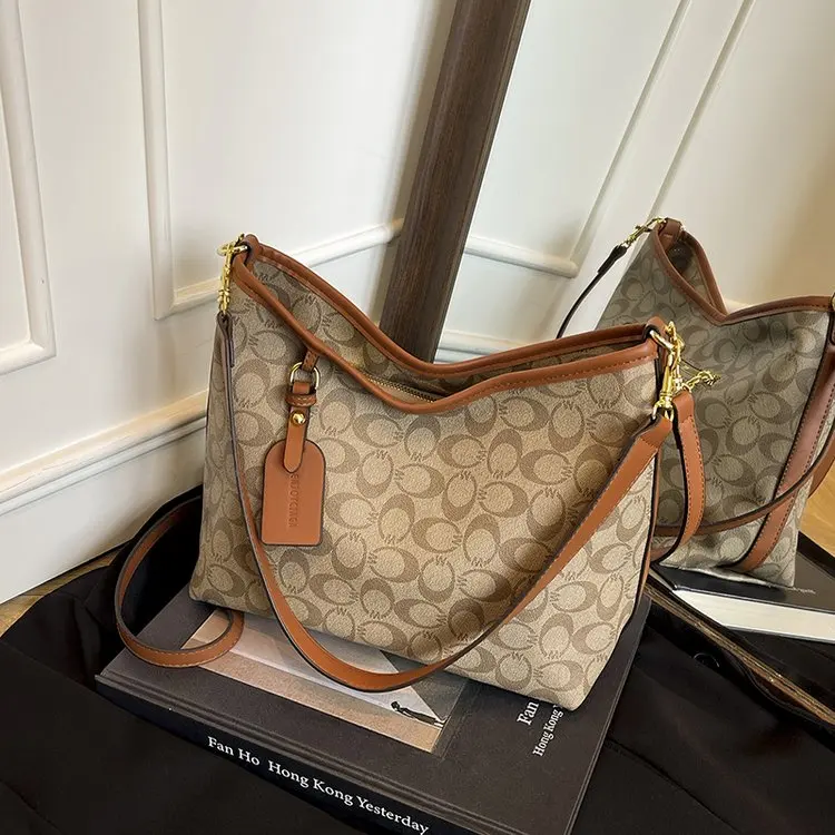 

2026 New Large-capacity Tote Women's Bag Retro Elegant High-value Shoulder Bag Temperament Handbag Messenger Bag