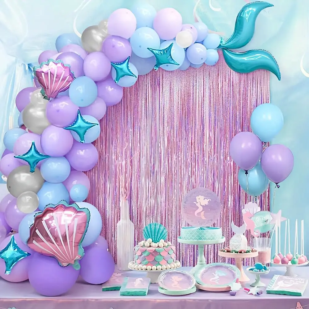 

Mermaid Theme Decoration Balloon Garland Arch Kit Set Girls Mermaid Under The Sea Birthday Party Wedding Baby Shower Party Decor