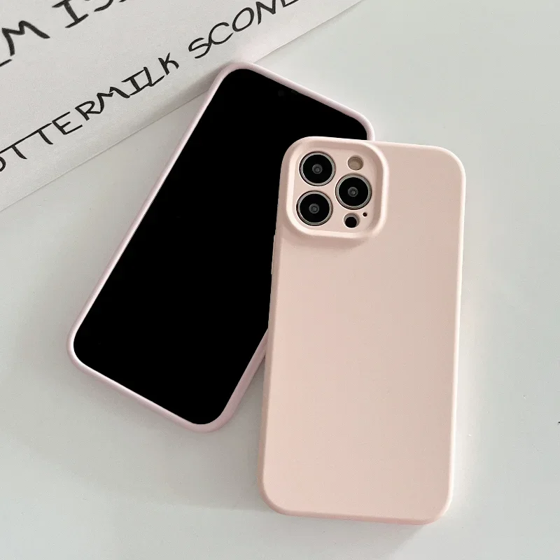 IPhone Cases Classic Liquid Silicone Full Cover Pure Colour New Style Business Durable  for IPhone 15 14 13 12 Various Models