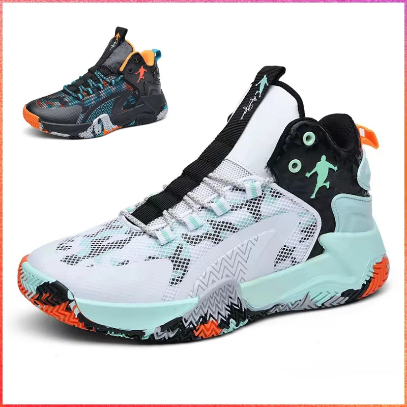 

2024 High Cut New Arrival Lightweight Basketball Shoes Anti-skid High-top Couple Breathable Man Basketball Boots Trainer Shoes