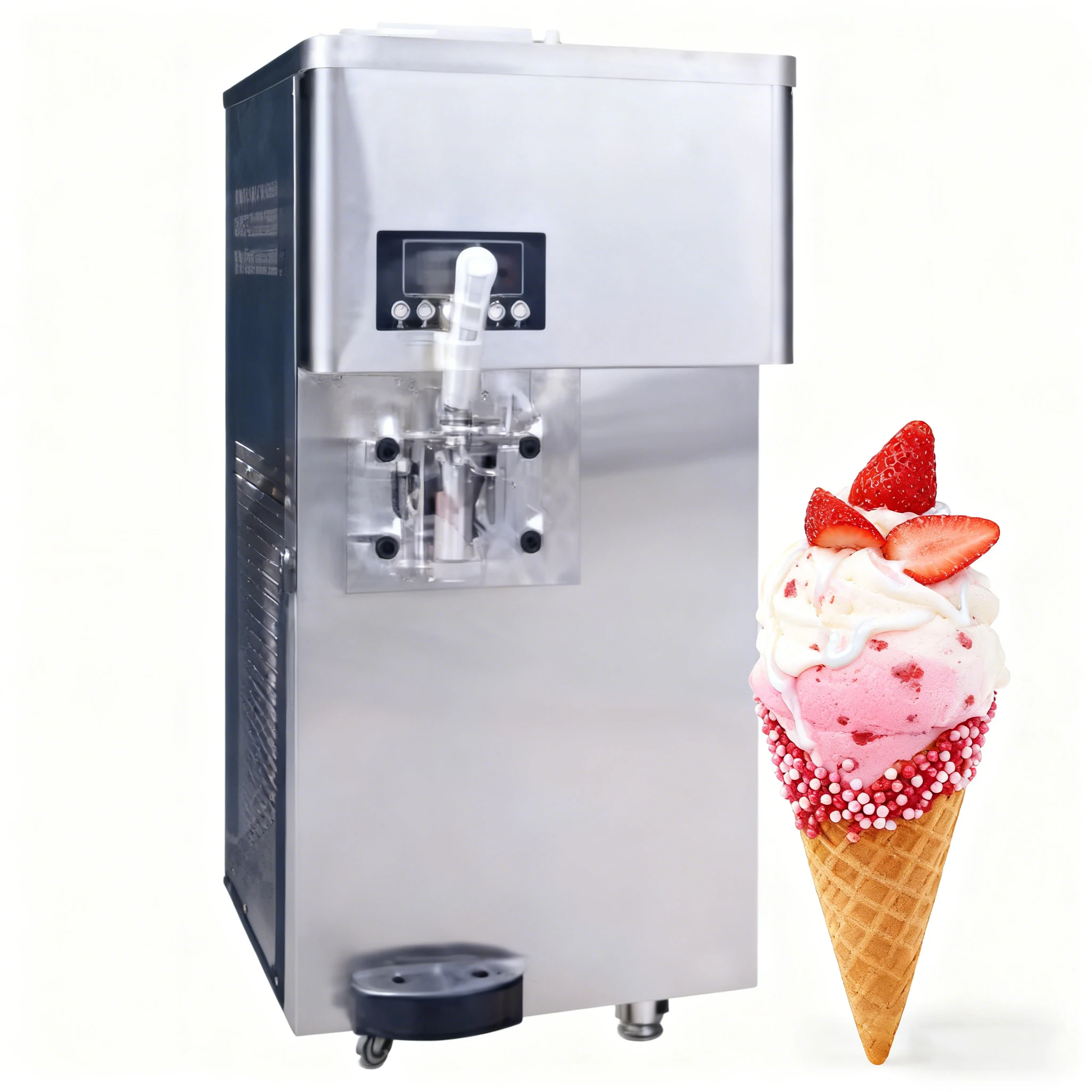 Commercial Ice Cream Maker Ice Cream Commercial Soft Ice Cream Machine Smart Vertical 80kg For Business Factory Sales