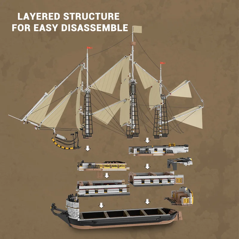 66048 3555 pçs moc criatividade expedição navio blocos de construção montagem barco tijolos modelo brinquedos para meninos presente natal conjunto