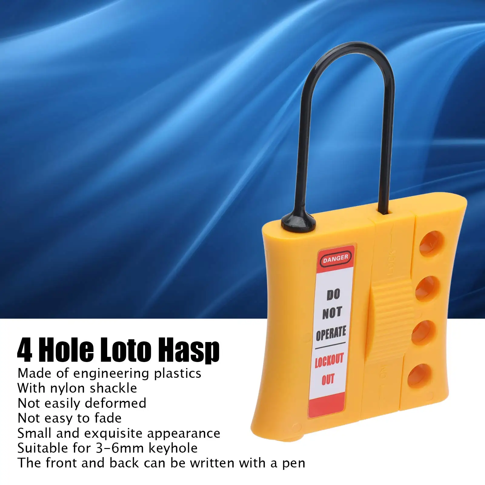 Hasp Tagout Stop Lockout Nylon ABS 4 Hole Insulated Loto Safety Lock for 36mm Keyholes