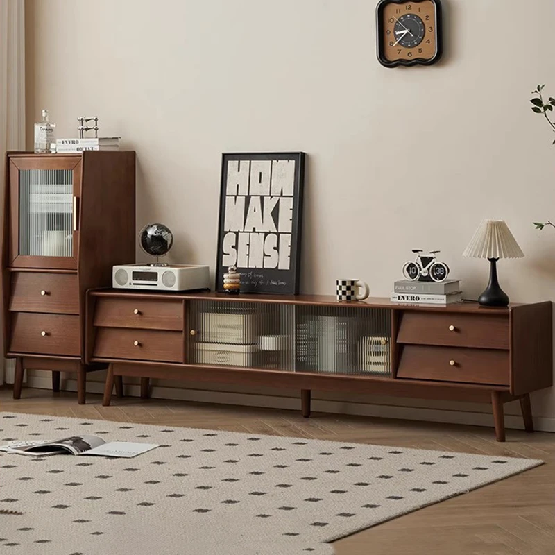 Luxury Modern Tv Stand Mid Century Metal Handles Retro Trendy Tv Stand With Drawers Classic Mobiletto Porta Room Furniture
