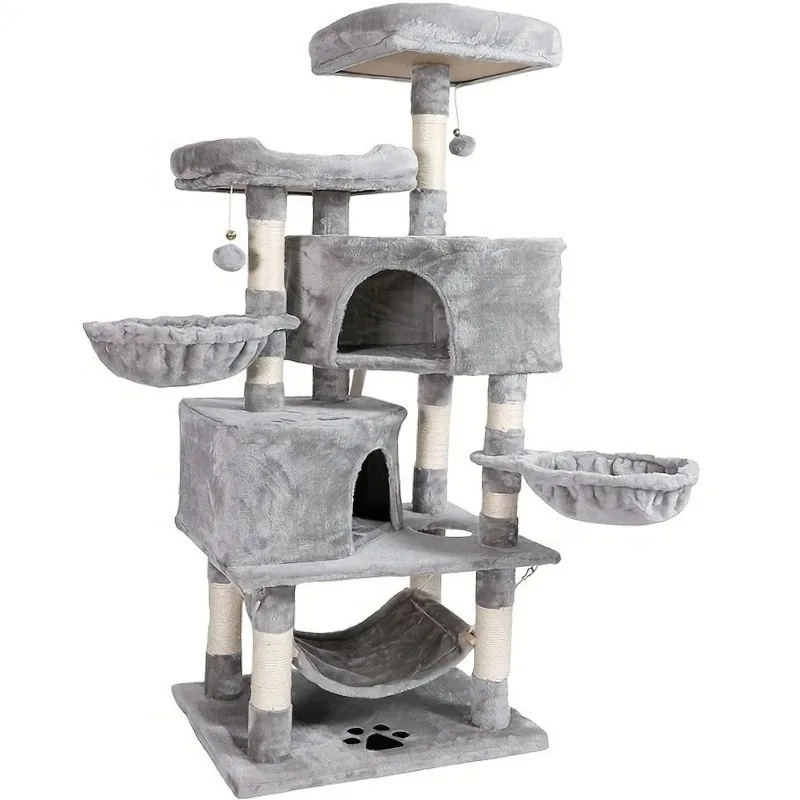 

Cat Tree Pet Cat Climbing Frame Modern Wooden Sisal Multi Level Luxury Large Floor to Ceiling Cat Trees and Scratcher