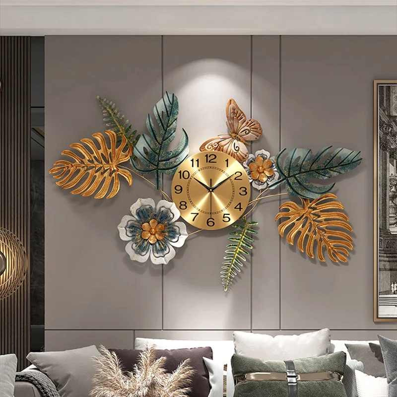 آلية الشمال ساعة حائط غرفة المعيشة الحديثة تصميم جديد ساعة حائط منبه صامت عناصر فريدة البندول سالا جدار ديكور L