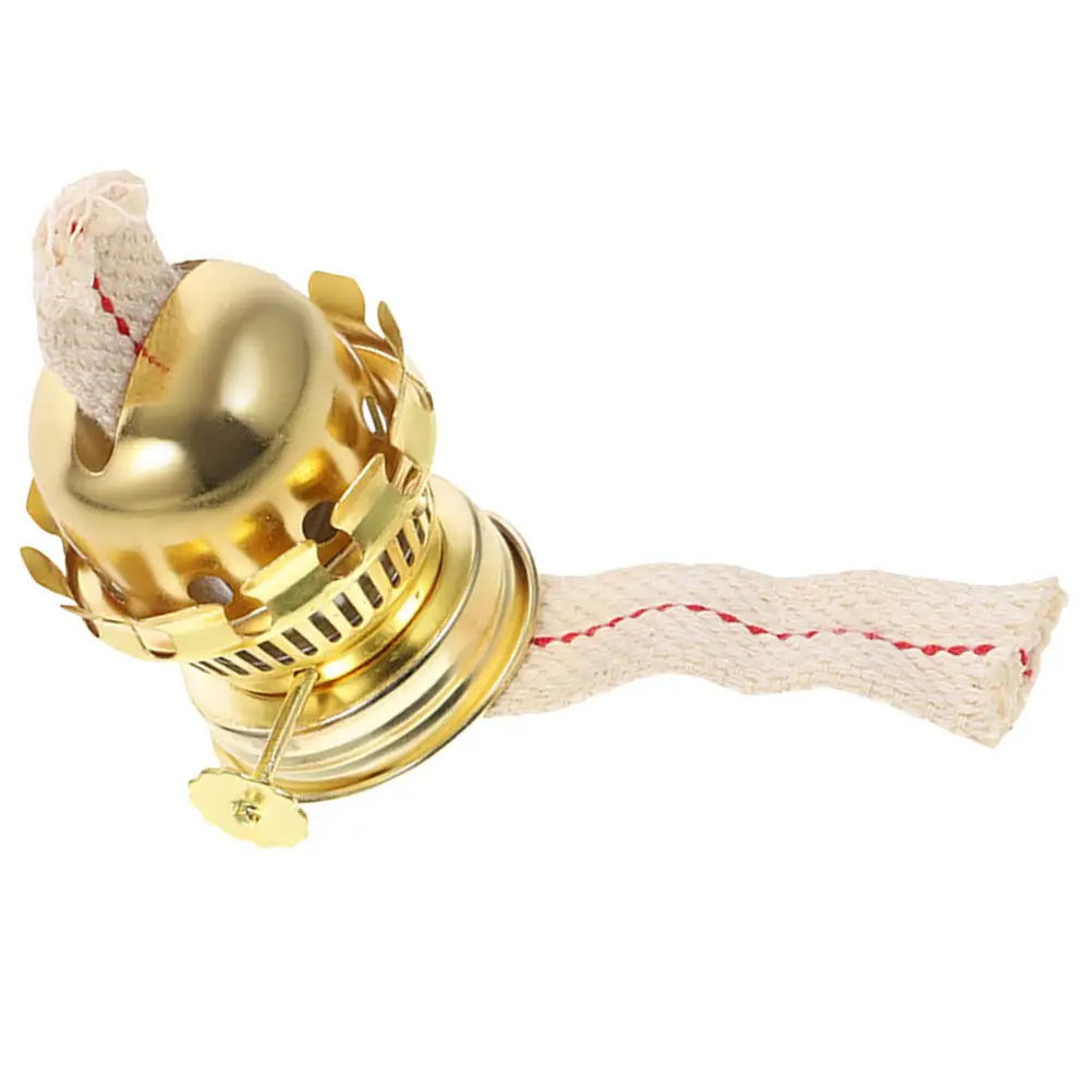 Retro Oil Wick Burner Aluminum Alloy Lamp Parts Vintage Accessories Portable Lighting Oil Lamp Holder