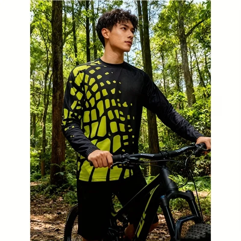 

2026 Long Sleeved Bicycle Quick Drying Sweat Absorbing Jersey Off-road Motorcycle, Off-road DH Motorcycle Off-road Motorcycle
