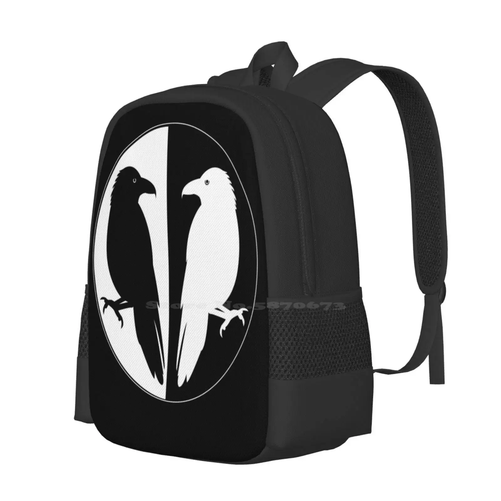 Huginn And Muninn Publishing Logo-Odin's Ravens 3d Print Design Backpack Student Bag Asatru Odinist Odinism Ravens Wotan Pagan