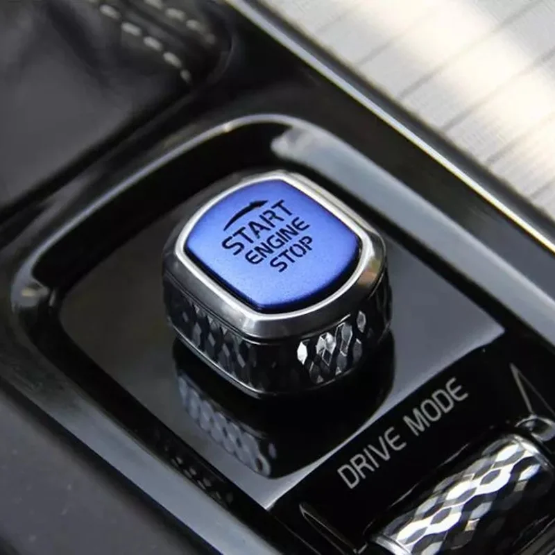 1pc carro um-chave botão de partida guarnição dispositivo de ignição adesivo decorativo para volvo xc60 s90 s60 xc90 v90 2015 -2020