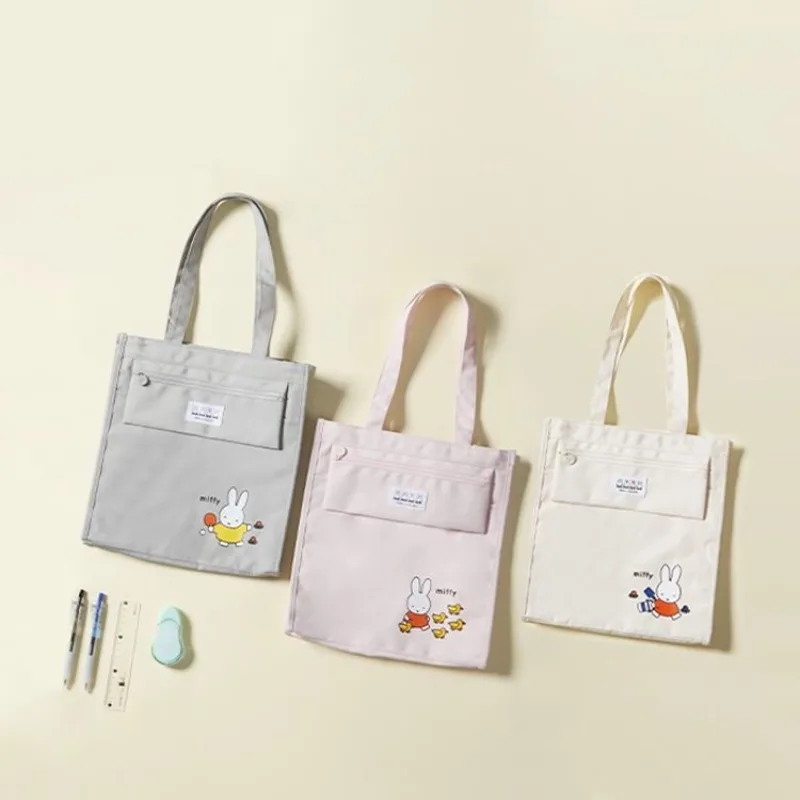 

Kawaii Miffy Tote Bag Smelting Student Handbags Portable Tutoring Information Bag for Class Boys and Girls Christmas Gifts