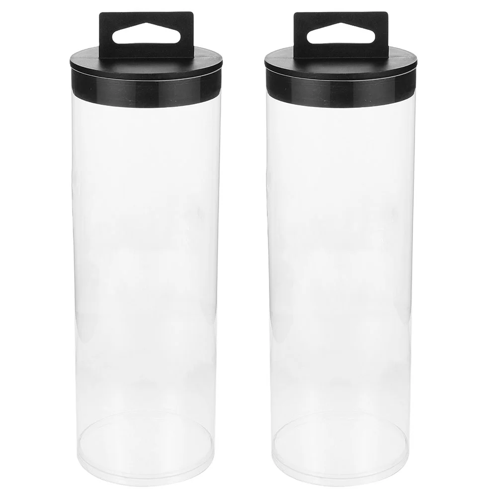 2 Pcs Transparent Tennis Tube Outdoor Sports Storage Bottle Multifunction Ball Clear Container for Balls Pvc Little Holder