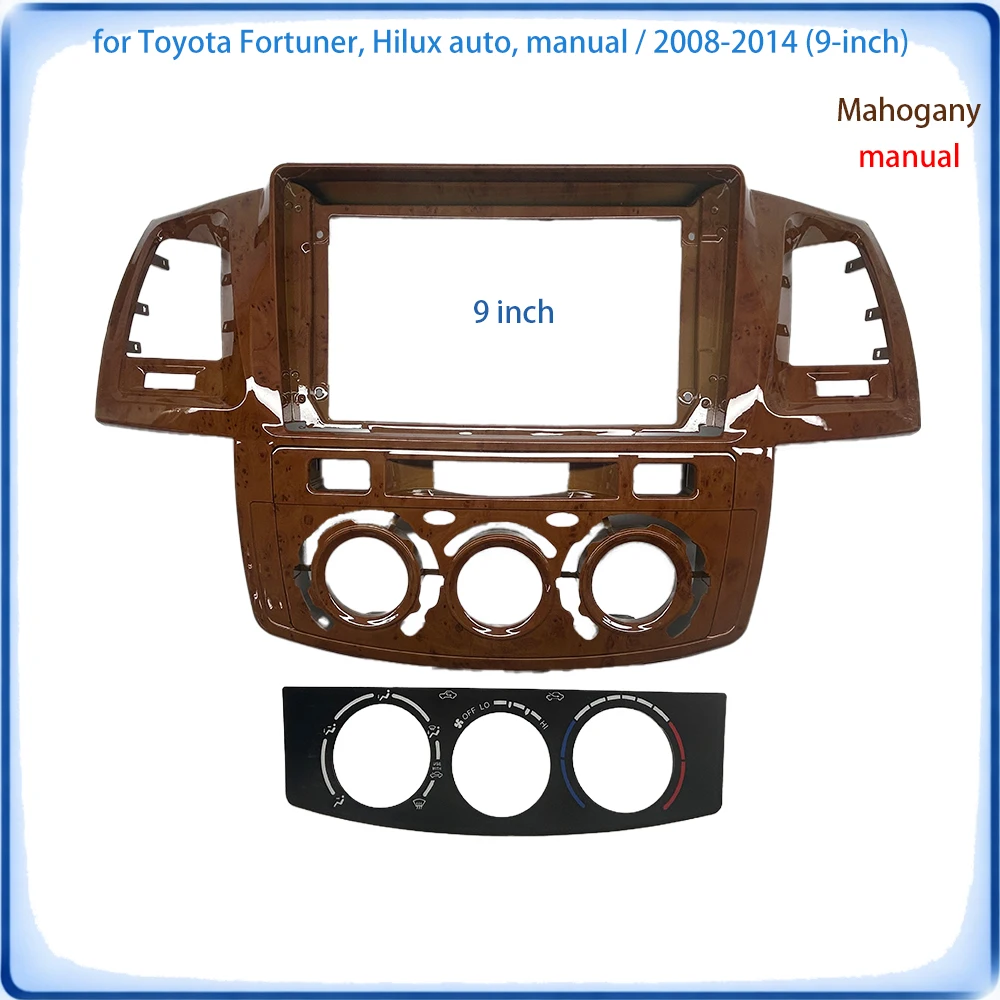 Car Radio Fascia Frame For Toyota Fortuner & Hilux 2008-2014 9 inch Auto/Manual Stereo Panel Wiring Harness Power Cable
