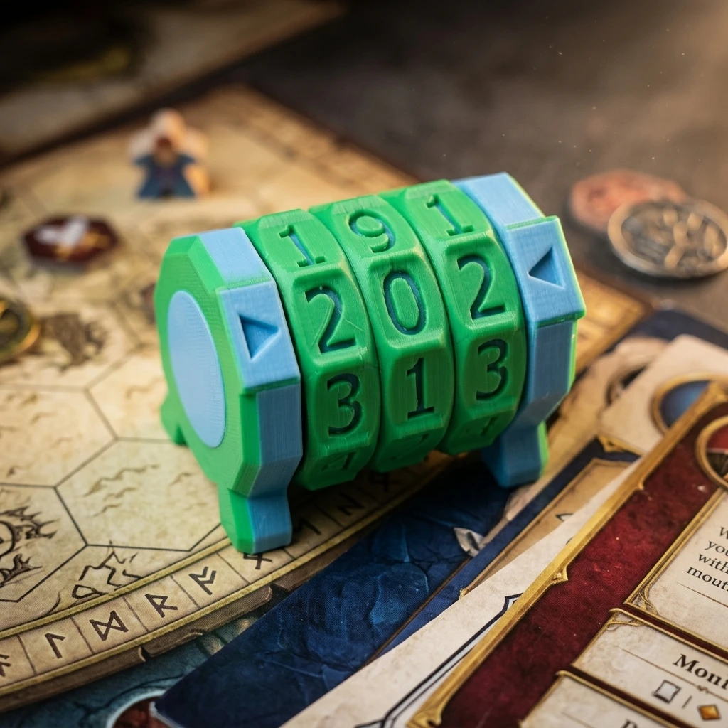 3-Digit Board Game Life Counter 3D Printed HP Score Tracker for MTG TTRPG DND Tabletop Gaming Row Stitch Counter