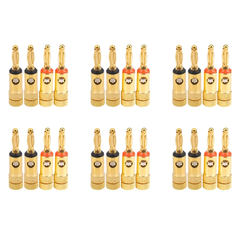 

ABSE-Gold Plated Banana Plugs 12 Red 12 Black 4Mm 24 Pcs LL68-4BP1