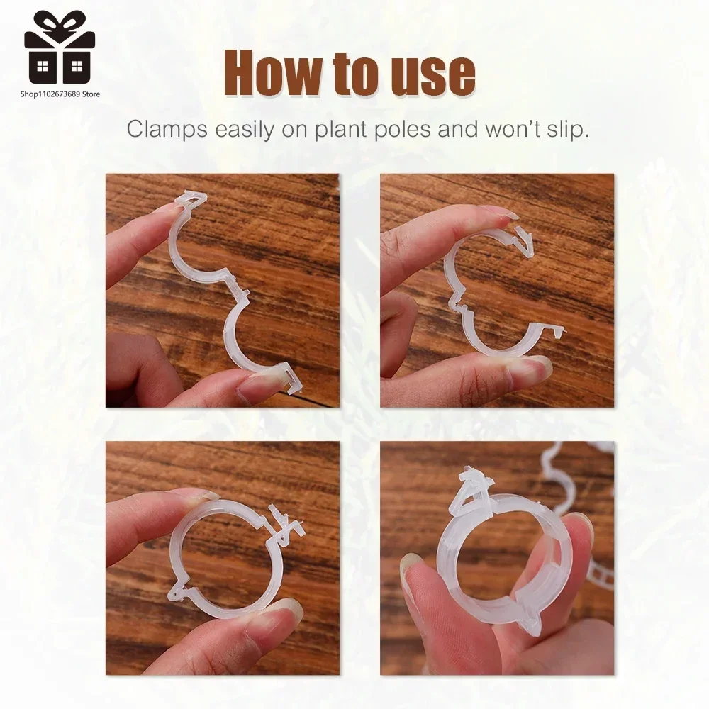 150/50Pcs Plastic Plant Support Clips Reusable Plant Vine Protection Grafting Fixing Tool for Vegetable Tomato Garden Supplies