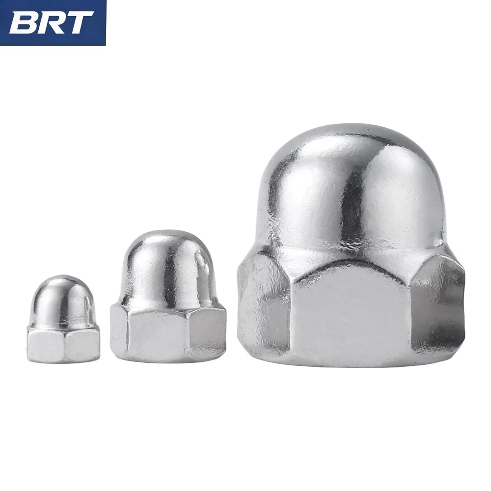 10-100Pcs Black/White Carbon Steel Metric Acorn Nuts M3 M4 M5 M6 M8 M10 M12 M16 Domed Cap Nuts Crown Hex Nut