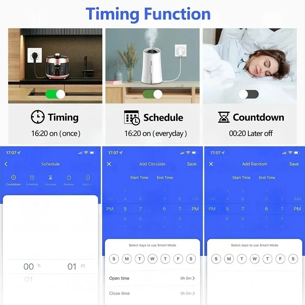 Tuya WiFi RF433 مقبس ذكي 16A التوصيل مع مراقبة الطاقة توقيت وظيفة التحكم الصوتي ل أليكس جوجل المنزل اللاسلكية الجدار التبديل