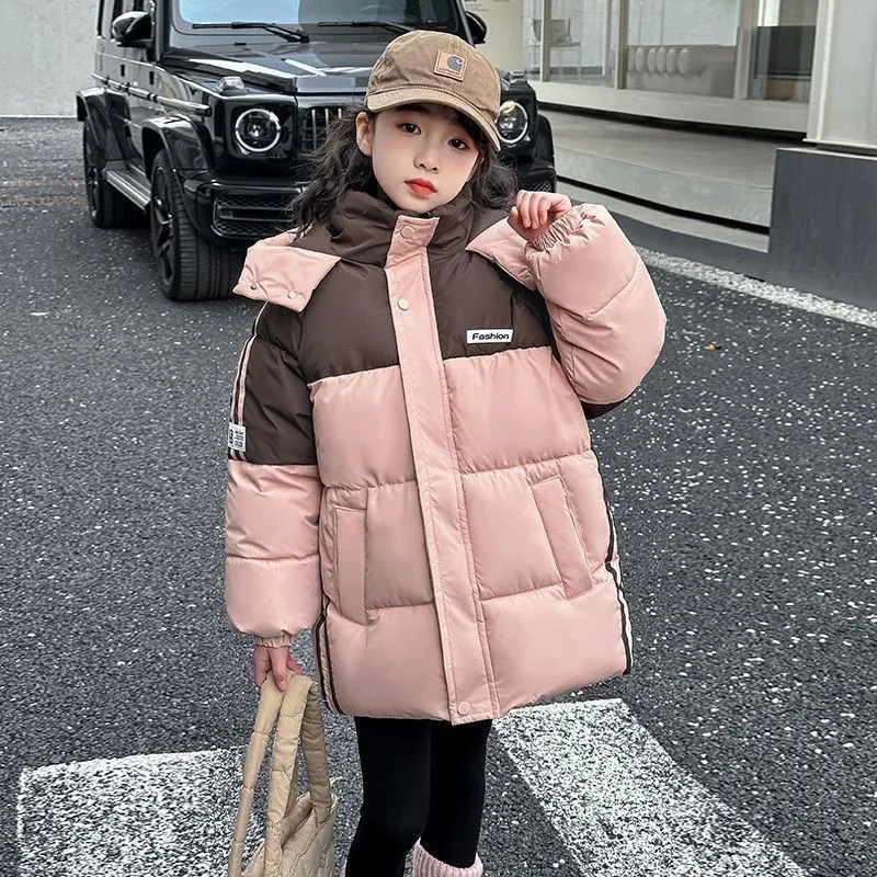 

Женское зимнее утепленное хлопковое пальто для детей, новый дизайн 2023 года, теплая уютная уличная куртка для детей, модная детская зимняя одежда