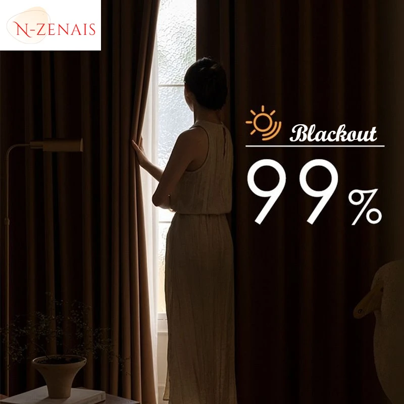 Custom  Size！！Modern Minimalist Light Luxury Full-shading Heat-insulating and Thickened Curtains for Living Dining Room Bedroom