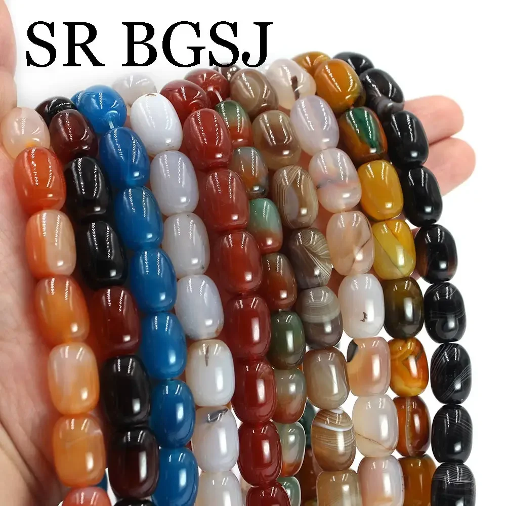 15inch 13x18mm Natural Gems Stone Column Shape Jewelry Making DIY Agate Beads
